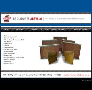 diseño web: Radiadores Arevalo